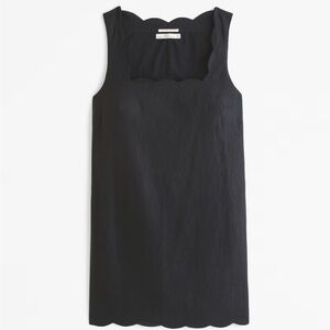 Premium linen scalloped edge dress